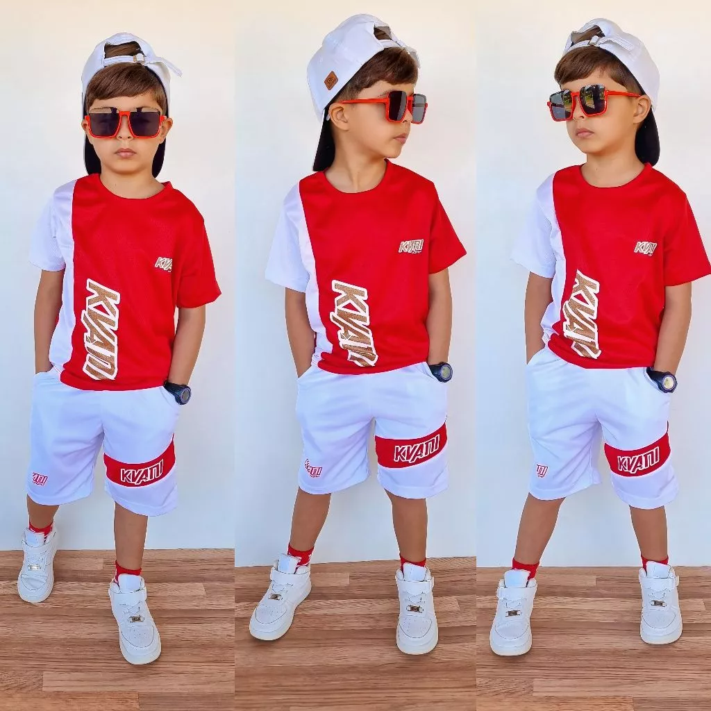 Kit menino juvenil Premium lançamento - Conjuntos 2 peças do 2 ao 12 anos - Dry-fit Premium